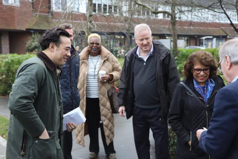 Sharing a laugh with residents