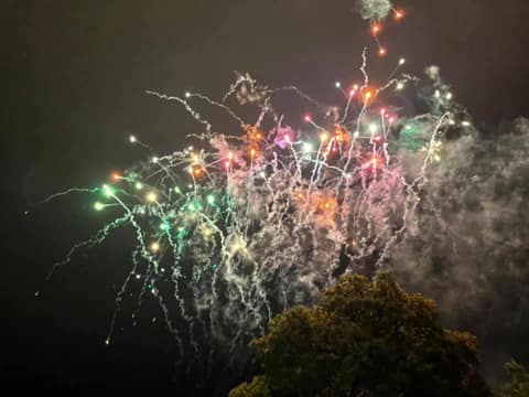 Fireworks bursting over Beaconsfield Cricket Club