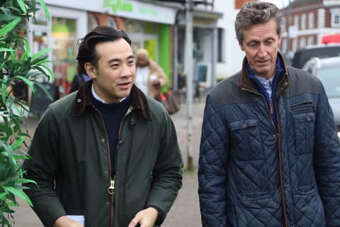 On the high street with a resident