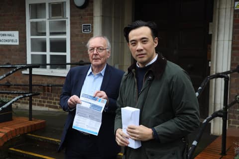 Outside Beaconsfield Town Hall